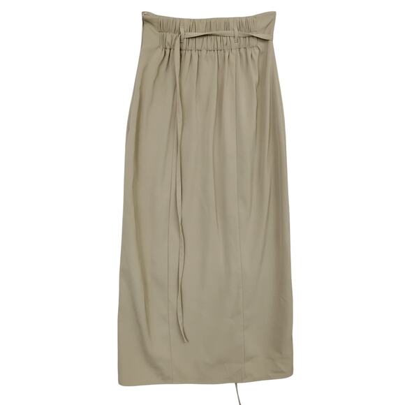 Midi Pencil Skirt Size XS Light Green Pull On Side Zipper Elastic Waist Back - Picture 4 of 8